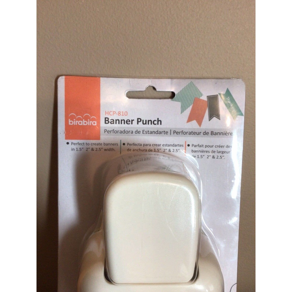 Bira 1.5",2", 2.5" Banner Shape Lever Action Craft Punch for Paper Crafting NEW - Picture 2 of 7